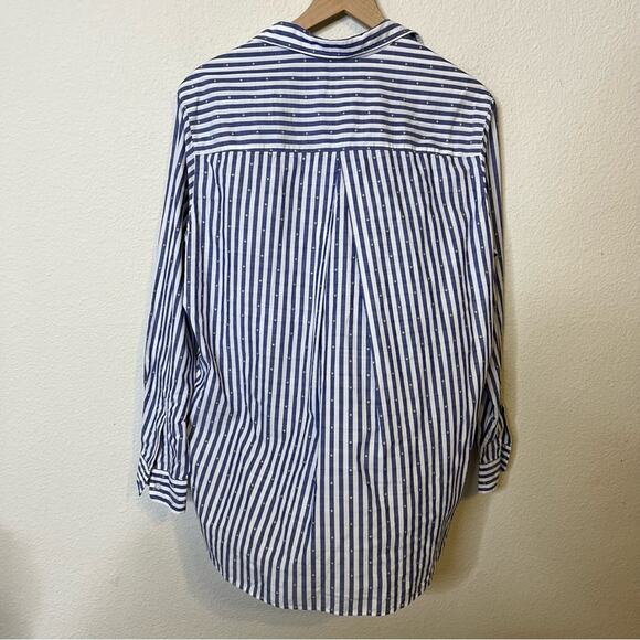 Anthropologie Grayson Striped Button Up Blouse Womens Size 4 / L - Picture 9 of 11